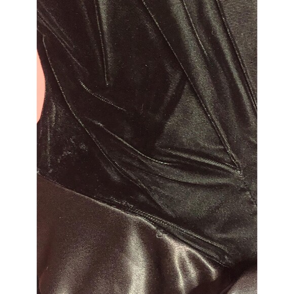 1980s CLIMAX by DAVID HOWARD Drop Waist Velvet Plunge W/Large Satin Bow. S-M - Picture 6 of 10